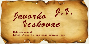 Javorko Veškovac vizit kartica